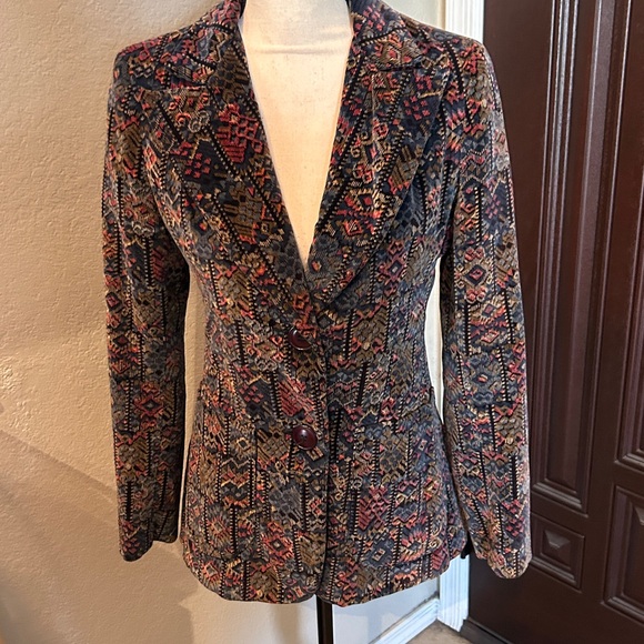 Vintage Multicolor Tapestry Corduroy Blazer - Picture 4 of 8